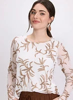 Tropical Embroidered Top