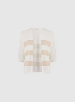 Striped Open-Front Cardigan