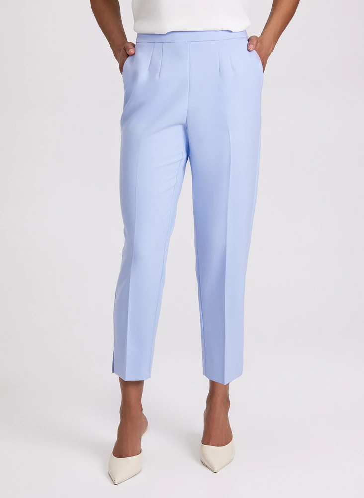 Pleated Slim-Leg Pants