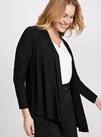 Open-Front Asymmetric Hem Cardigan