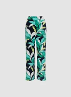 Tropical Print Pull-On Pants