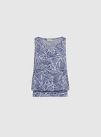 Leaf Print V-Neck Tank Top