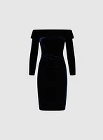 Off-The-Shoulder Velvet Dress