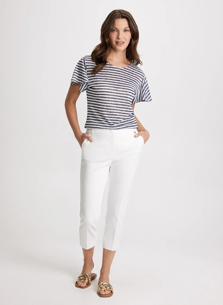 Striped Flare Sleeve T-Shirt