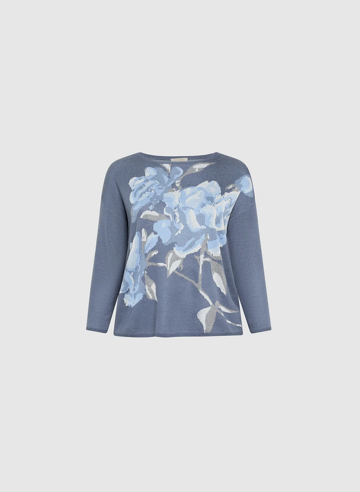 Pull à imprimé floral