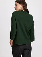 Mock Neck Button-Up Cardigan