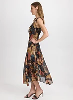 Floral Chiffon Midi Dress