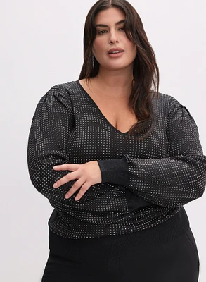 Rhinestone Detail Sweater