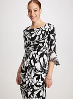 Leaf Print Sheath Dress