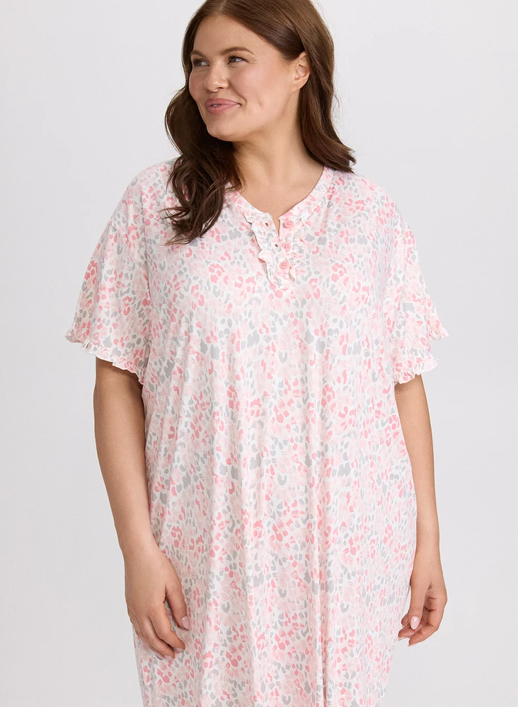 Mixed Animal Print Nightgown