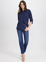 Button-Down Jersey Top