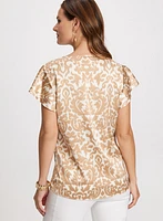 Satin Tie-Neck Blouse