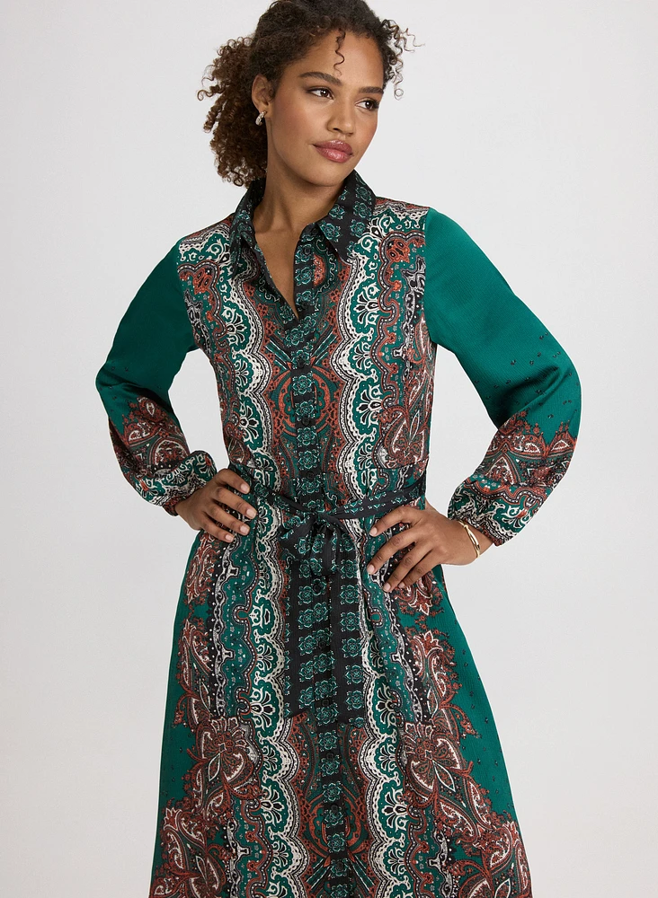 Paisley Long Sleeve Dress