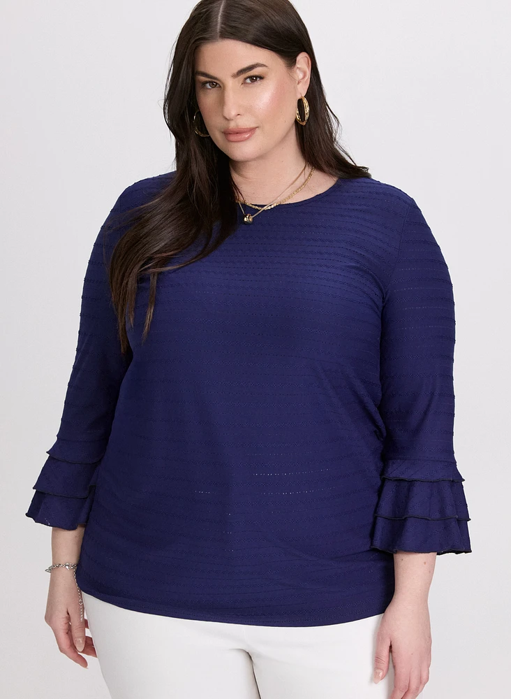 Embroidered Bell Sleeve Top