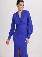 Ruched Crepe Dress