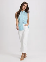 Striped Sleeveless Blouse