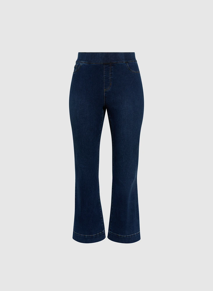 Flare Leg Pull-On Jeans