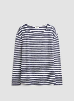 T-shirt rayé à effet délavé