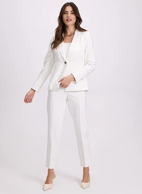 Single-Button Blazer & Emma Slim-Leg Pants