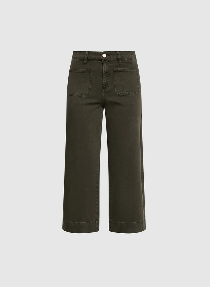 Wide-Leg Cropped Jeans