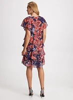 Tiered Floral Print Dress