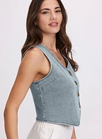 Button-Down Denim Vest