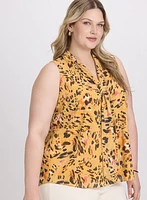 Blouse léopard à effet cravate
