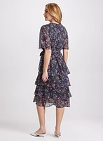 Tiered Confetti Print Dress