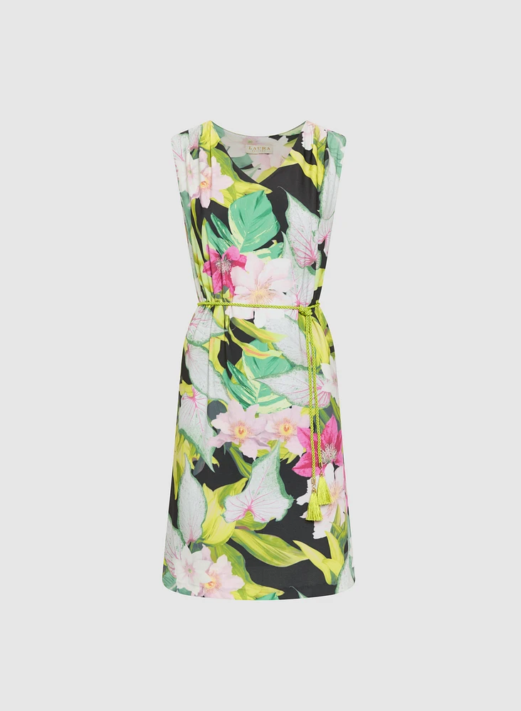 Belted Floral Dress