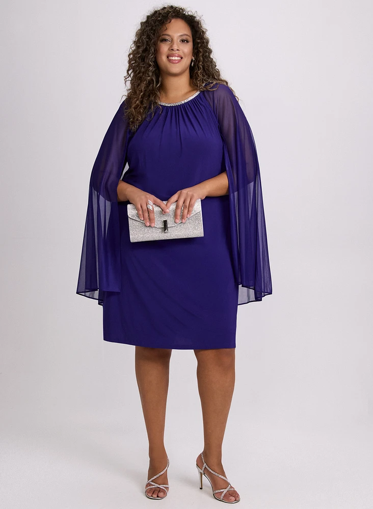 Jersey Dress & Chiffon Cape