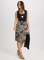 Abstract Print Pencil Skirt