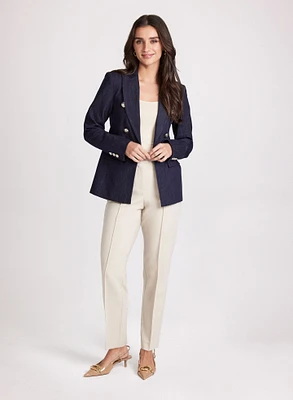 Button Denim Jacket & Emma Slim-Leg Pants