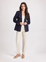 Button Denim Jacket & Emma Slim-Leg Pants