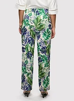 Palm Print Wide Leg Pants
