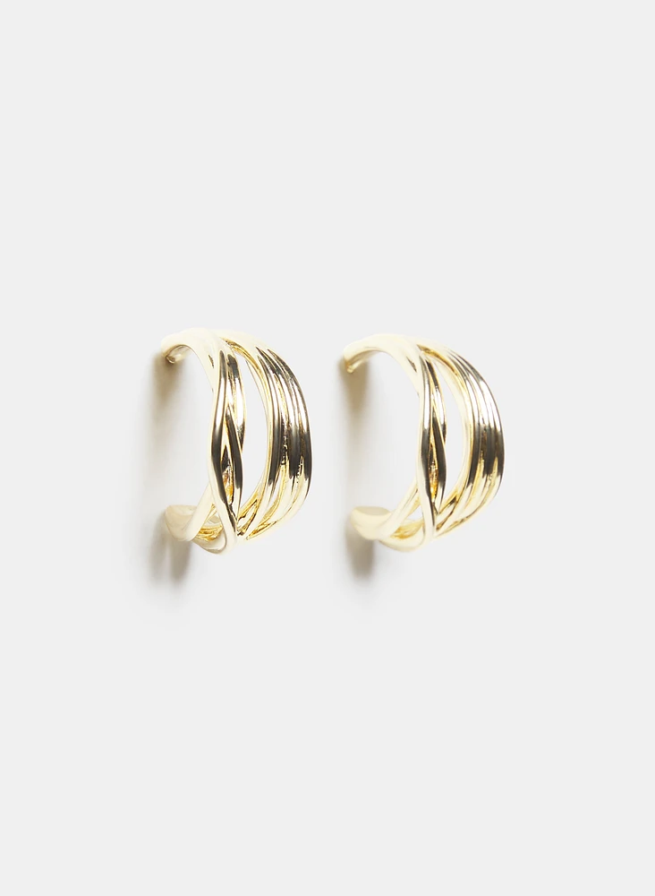 Cross-Over Hoop Earrings