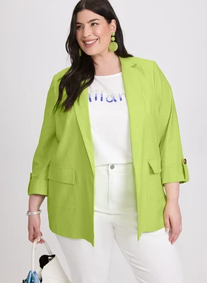Linen-Blend Blazer