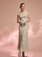 Floral Embroidered Tulle Dress