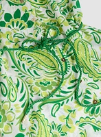 Sleeveless Paisley Button-Down Tunic