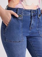 Patch Pocket Straight-Leg Jeans