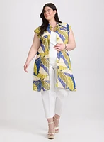 Tunique en chiffon à motif palmiers