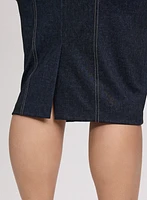 Pull-On Denim Skirt