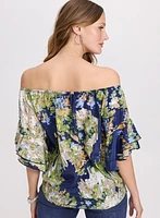 Abstract Off-Shoulder Blouse