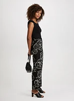 Wide-Leg Crepe Pants