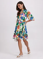 Tropical Floral Print Dress