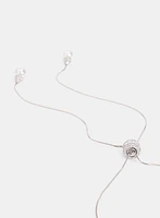 Collier à glissière à pendentif de perles