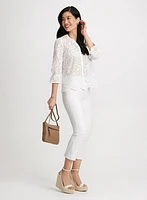 Rhinestone Trim Slim Leg Jeans