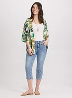Tropical Open-Front Blouse