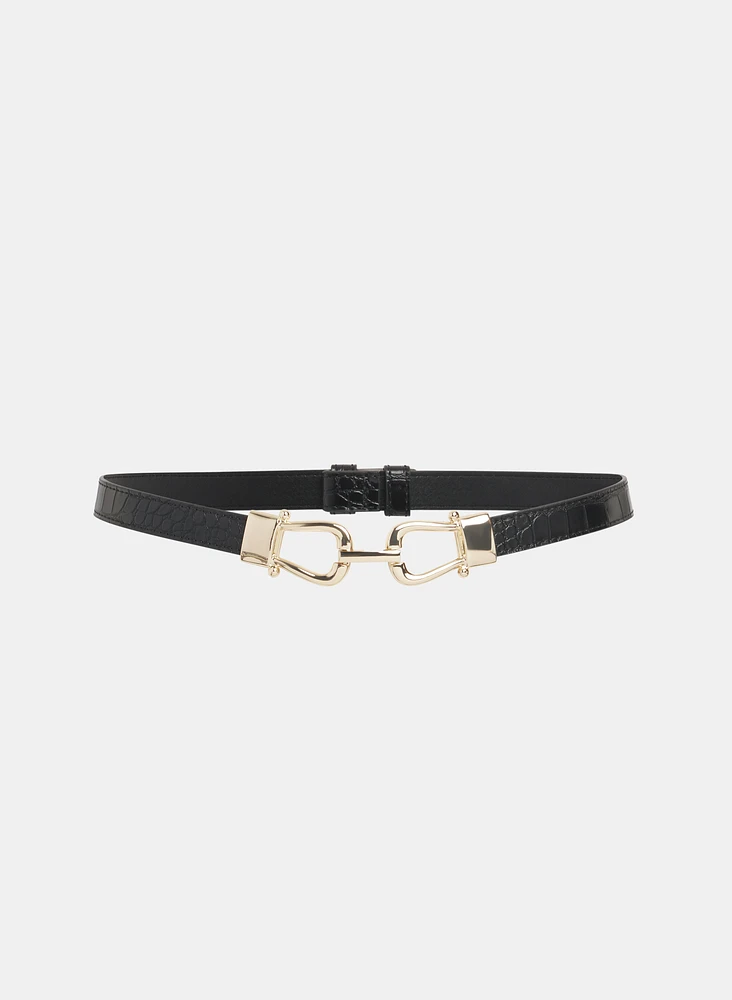 Embossed Crocodile Skin Belt