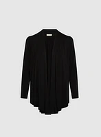 Open-Front Asymmetric Hem Cardigan