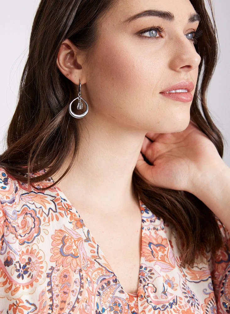 Open Hoop Drop Earrings